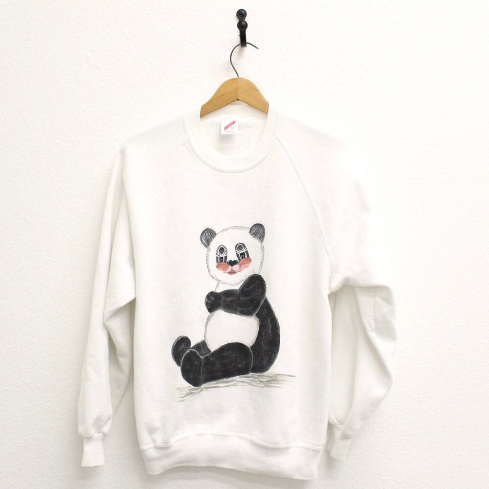 Vintage Panda Bear Sweatshirt Large